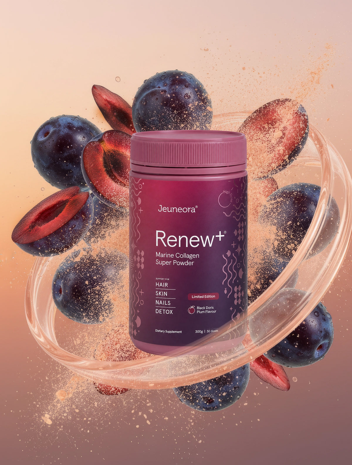 Renew+ Marine Collagen Powder - Limited Edition Black Doris Plum