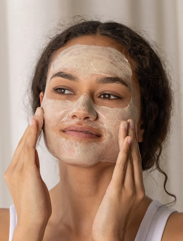 SundaySlay™ Detoxifying Clay Mask on woman's skin